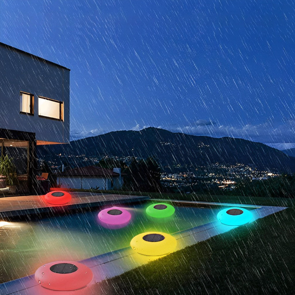 Solar-Powered RGB Floating Pond Light - White Waterproof LED Fixture