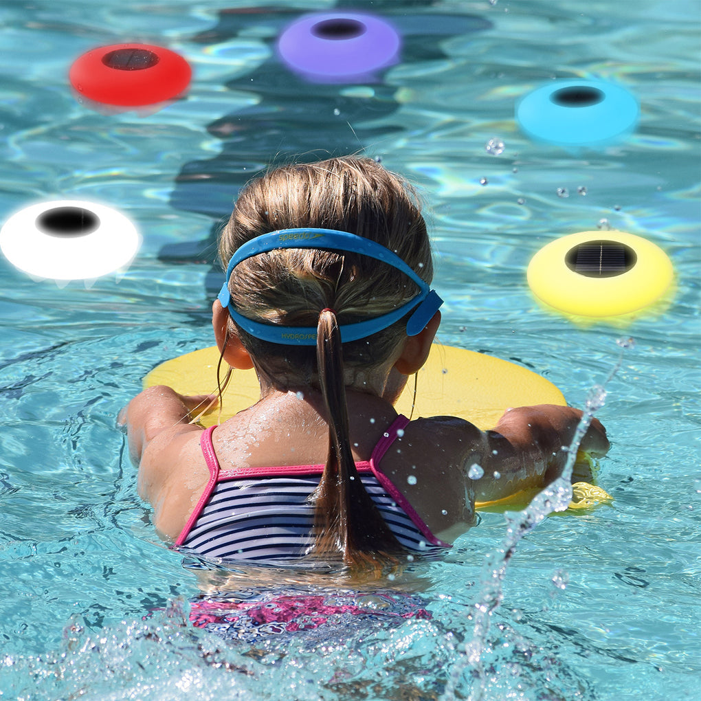 Solar-Powered RGB Floating Pond Light - White Waterproof LED Fixture