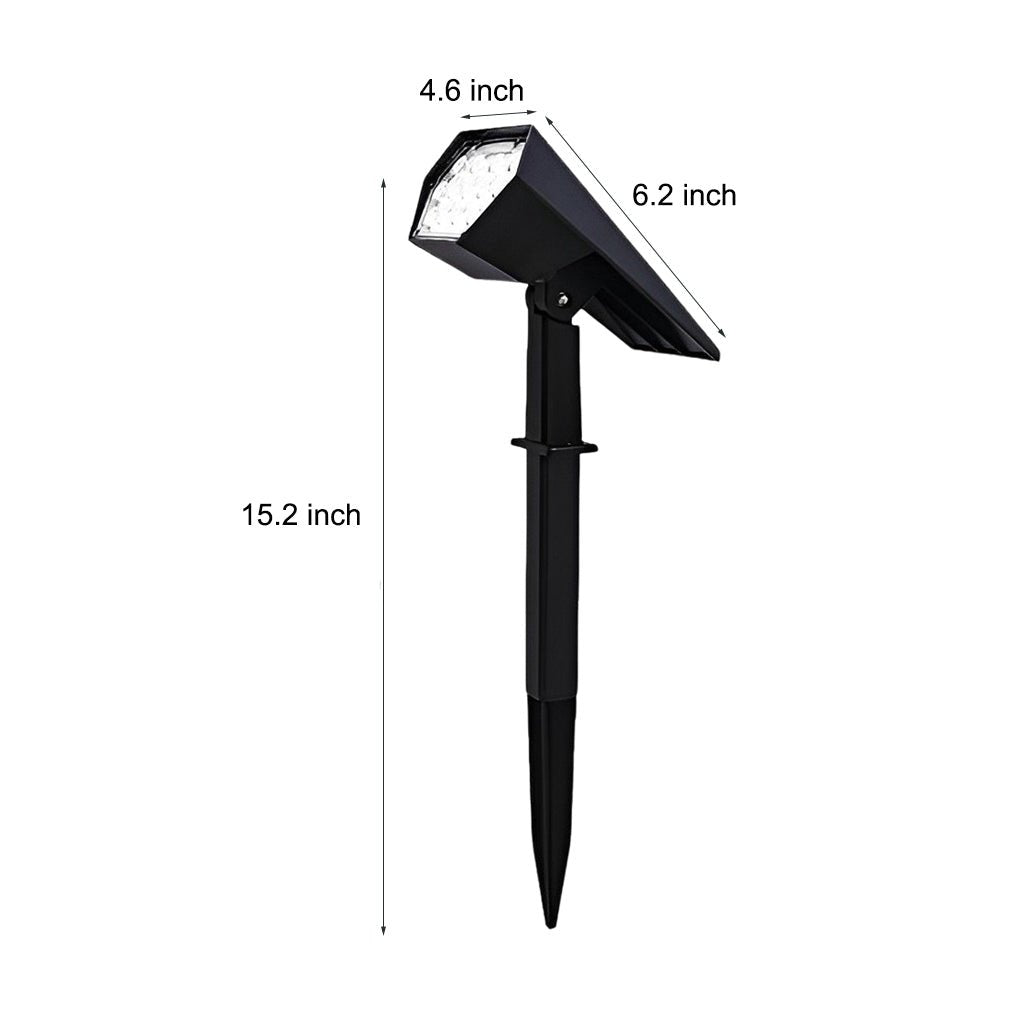 Adjustable Angle Solar LED Spotlight with Flood Spike for Garden & Patio