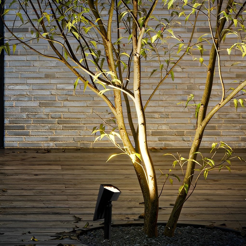 Adjustable Angle Solar LED Spotlight with Flood Spike for Garden & Patio