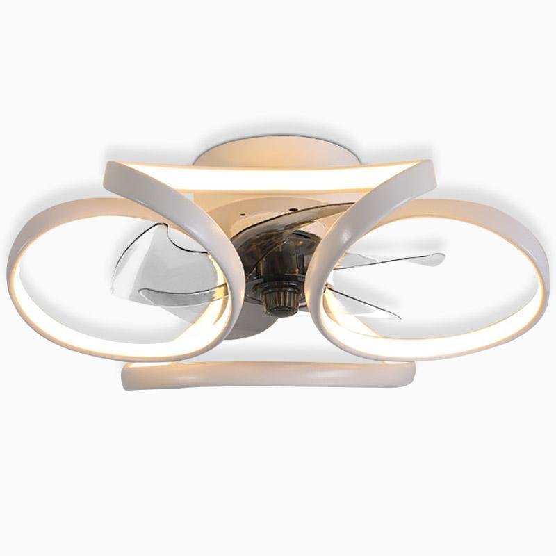 Modern Flower Crystal LED Ceiling Fan with Light for Living Room