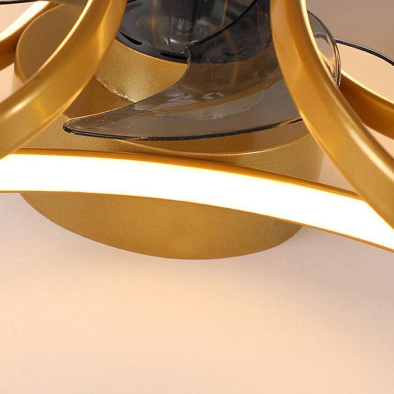 Modern Flower Crystal LED Ceiling Fan with Light for Living Room