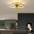 Modern Flower Crystal LED Ceiling Fan with Light for Living Room