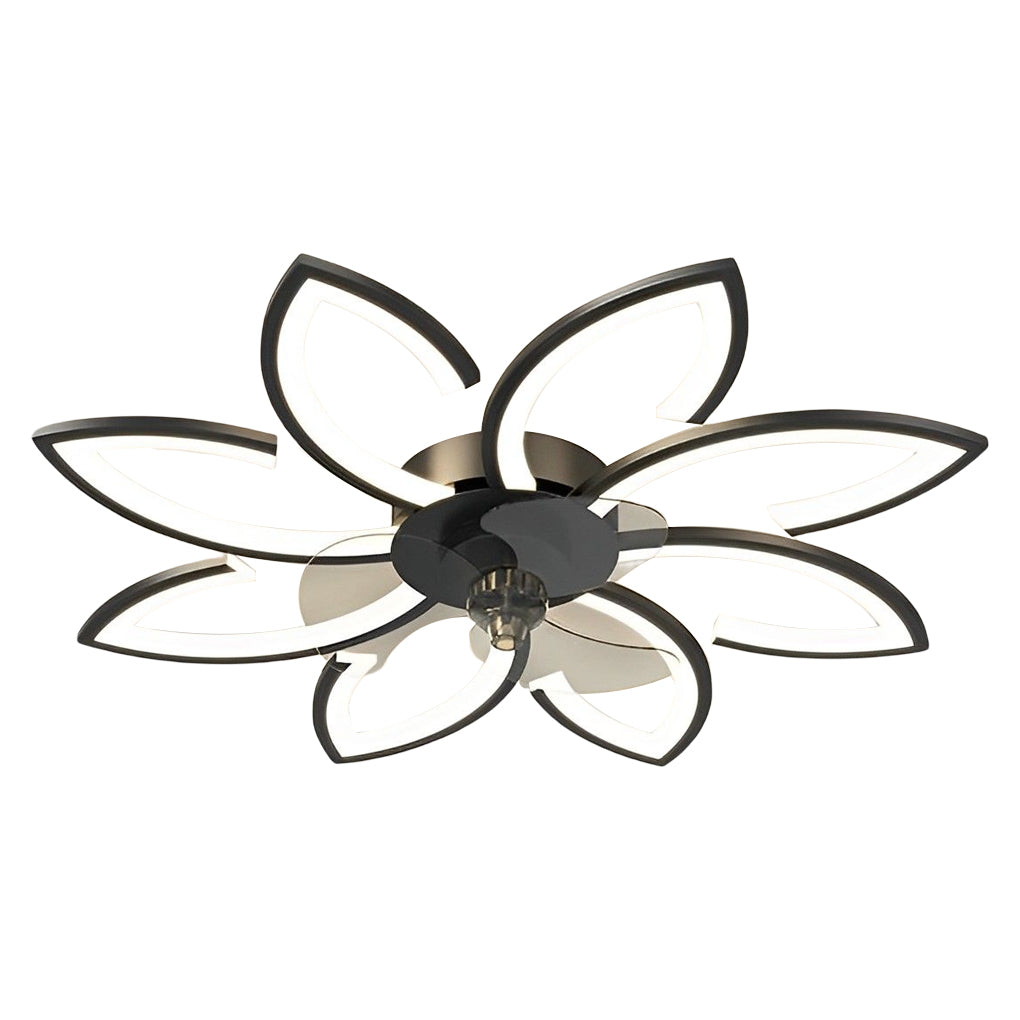 Modern White Flower Design LED Ceiling Fan with Light for Home