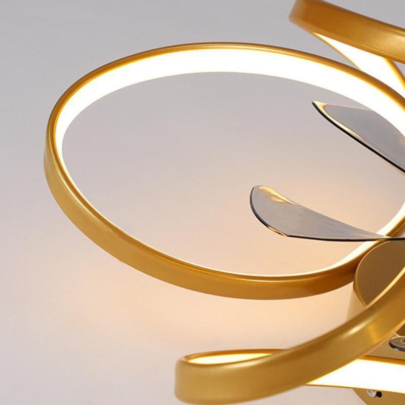 Modern Flower Crystal LED Ceiling Fan with Light for Living Room