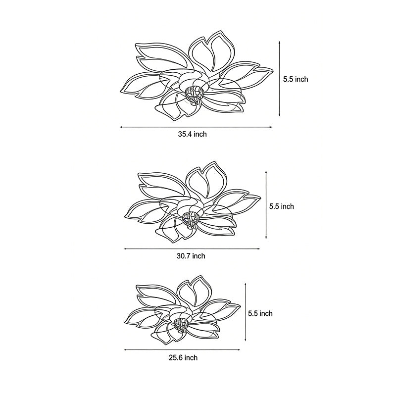 Modern White Flower Design LED Ceiling Fan with Light for Home