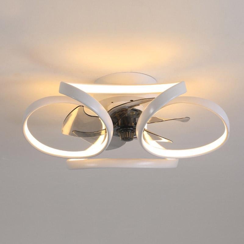 Modern Flower Crystal LED Ceiling Fan with Light for Living Room