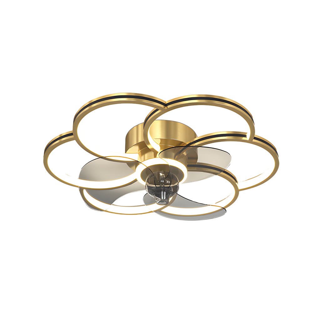 Elegant White Flower LED Ceiling Fan with Light for Modern Living Spaces