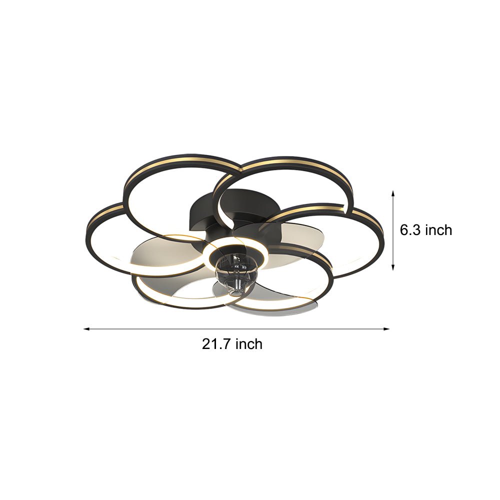 Elegant White Flower LED Ceiling Fan with Light for Modern Living Spaces