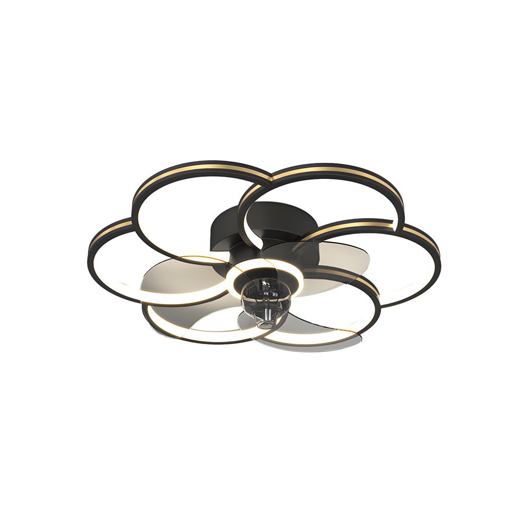 Elegant White Flower LED Ceiling Fan with Light for Modern Living Spaces