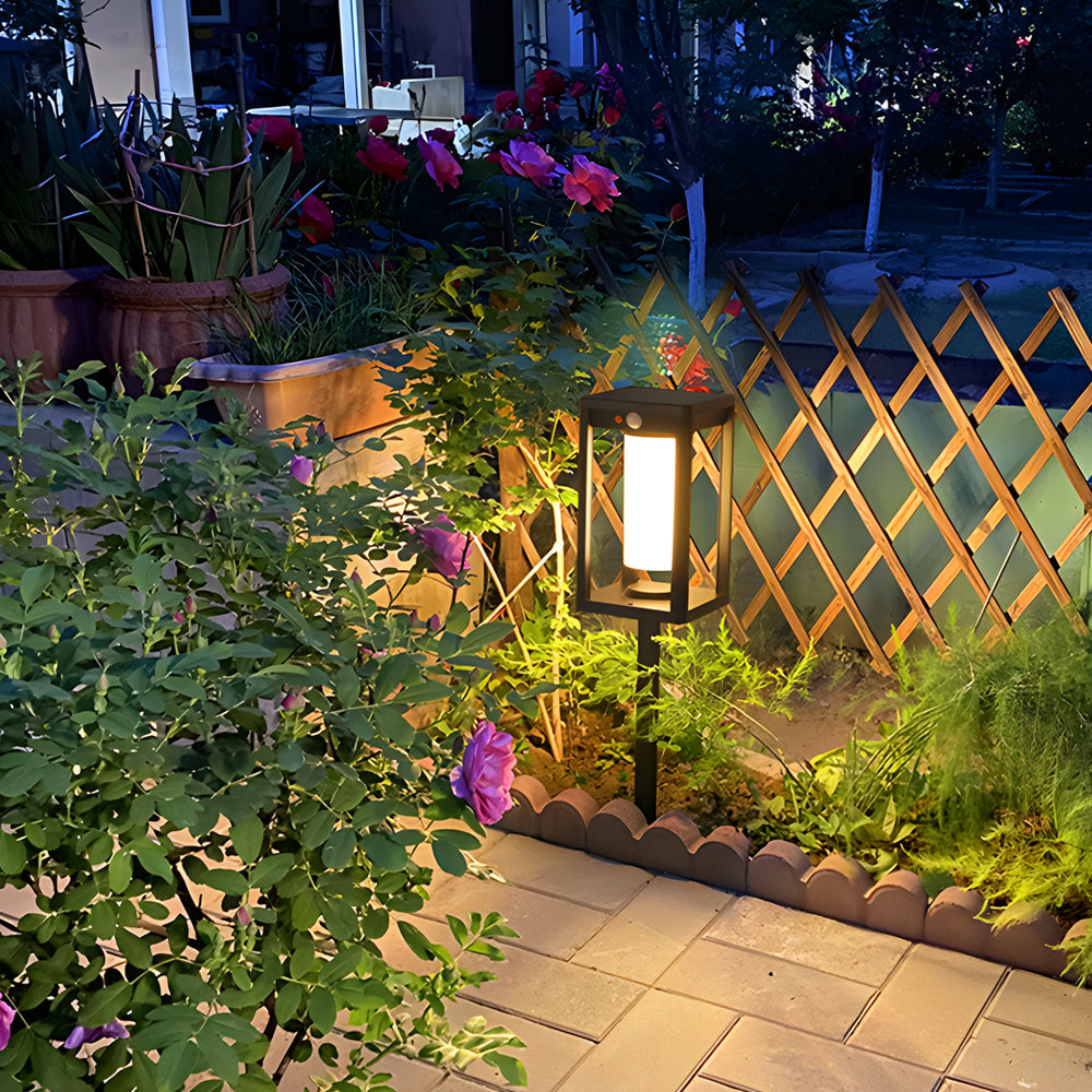 Elegant White Minimalist LED Solar Lawn Lights for Outdoor Garden Decor