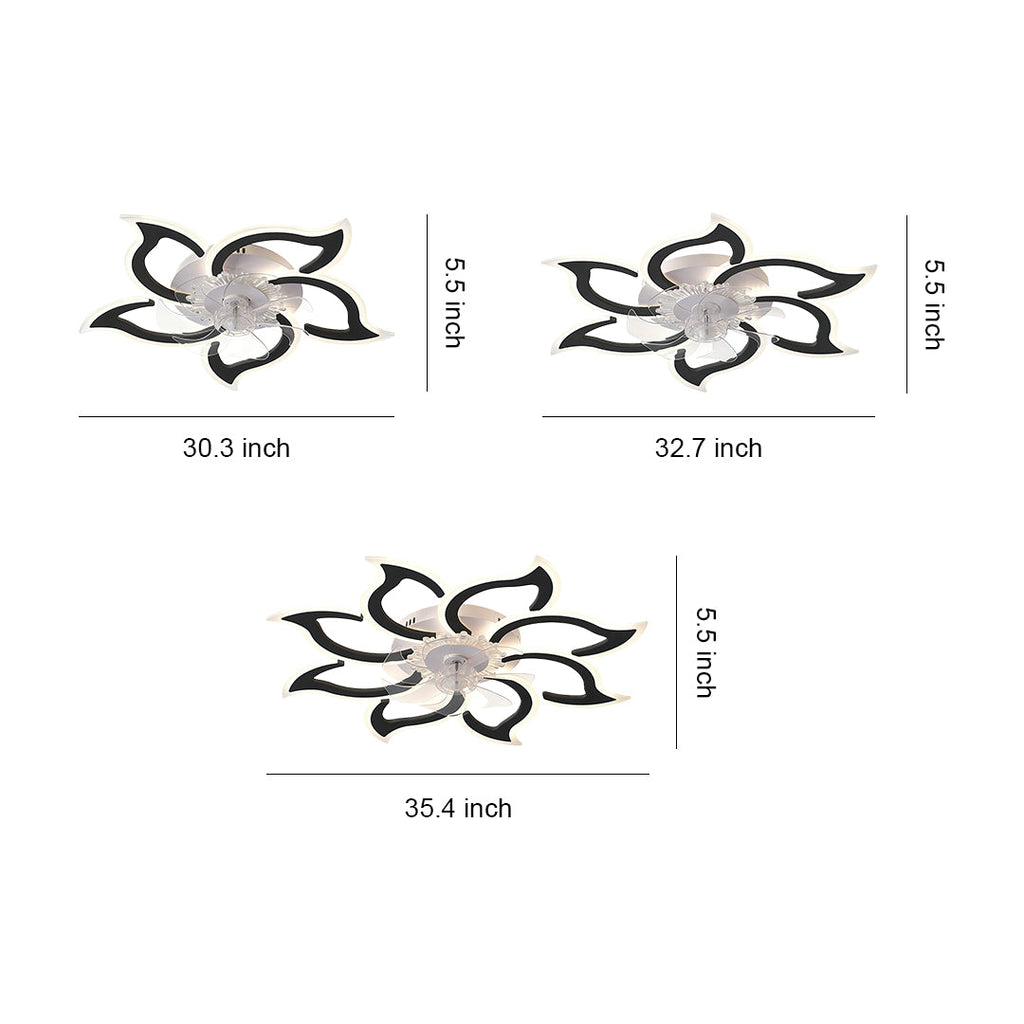 Minimalist White Ceiling Fan Light Fixture for Bedroom or Living Room