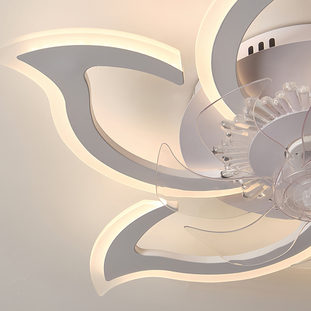 Minimalist White Ceiling Fan Light Fixture for Bedroom or Living Room