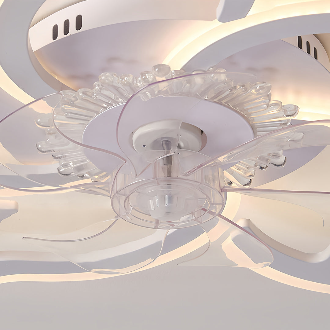 Minimalist White Ceiling Fan Light Fixture for Bedroom or Living Room