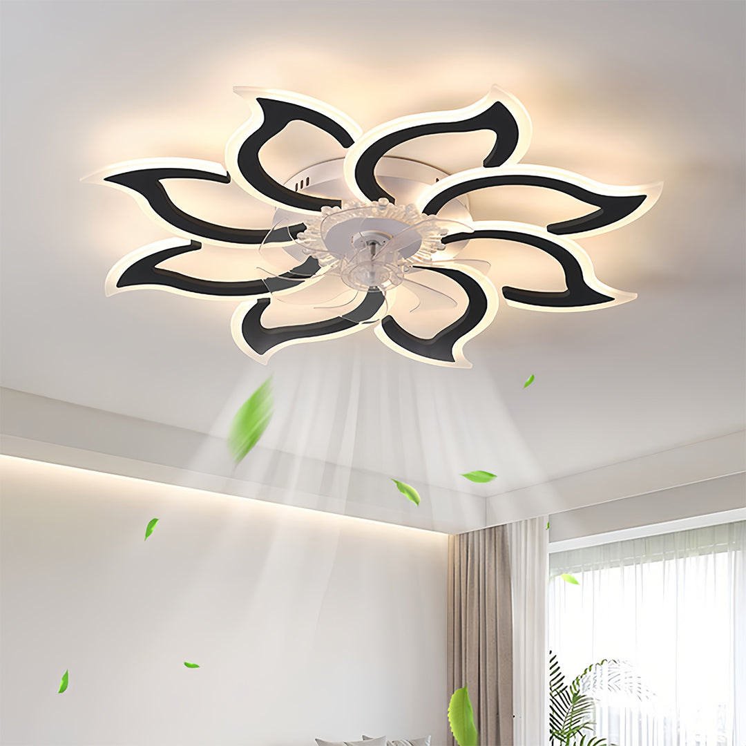 Minimalist White Ceiling Fan Light Fixture for Bedroom or Living Room