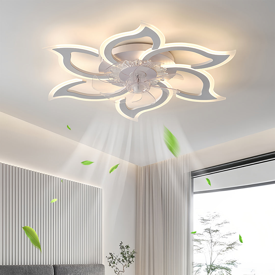 Minimalist White Ceiling Fan Light Fixture for Bedroom or Living Room