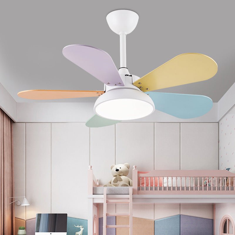 Vibrant Multi-Colored Kids Ceiling Fan Pendant Light for Bedroom Decor