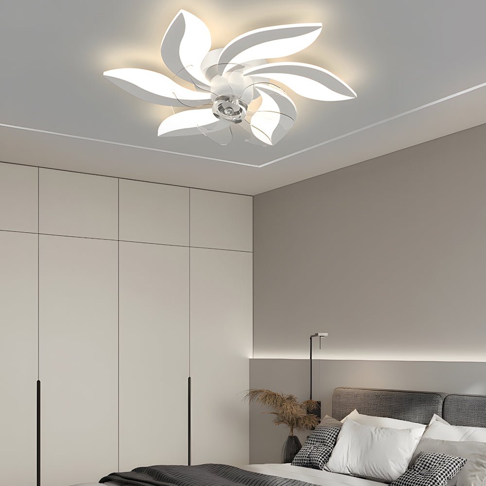 Modern Floral Design 3-Step Dimming Ceiling Fan with Light for Living Room