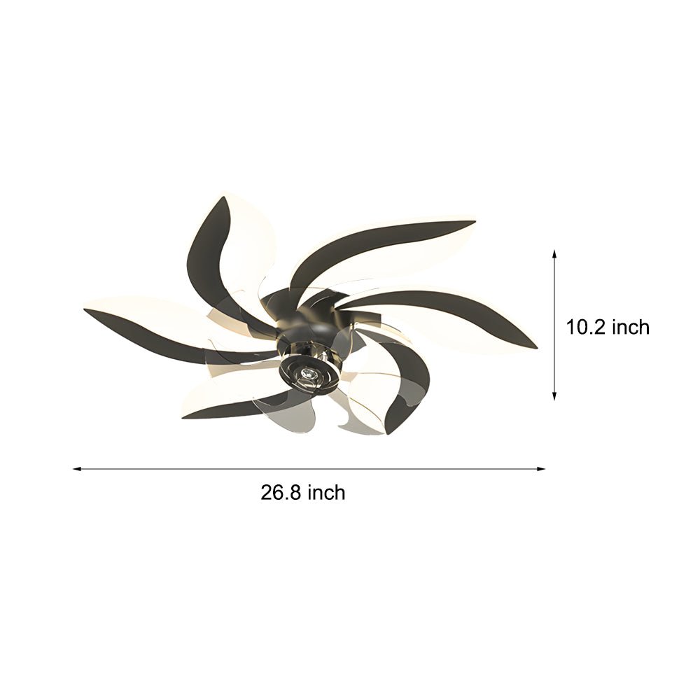 Modern Floral Design 3-Step Dimming Ceiling Fan with Light for Living Room