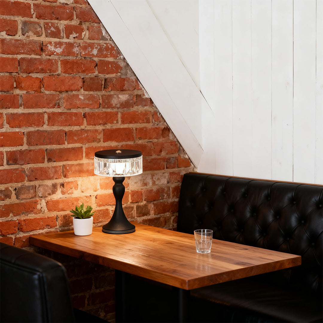 Nordic Minimalist Black Forged Iron and Acrylic Table Lamps for Living Room