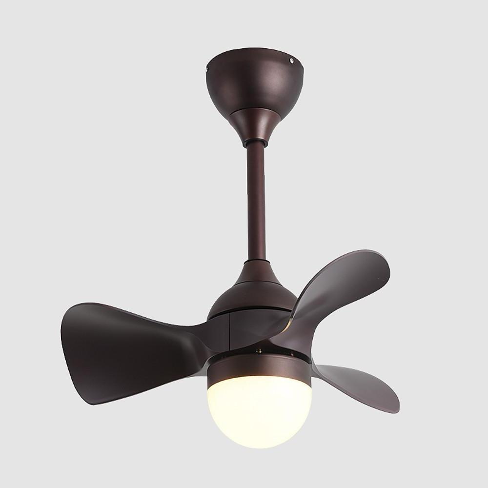 Nordic Dimmable LED Flush Mount Ceiling Fan Light - Remote Control, White
