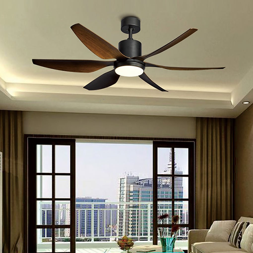 Modern 66-Inch Black Silent Ceiling Fan with Dimmable LED Light & Remote