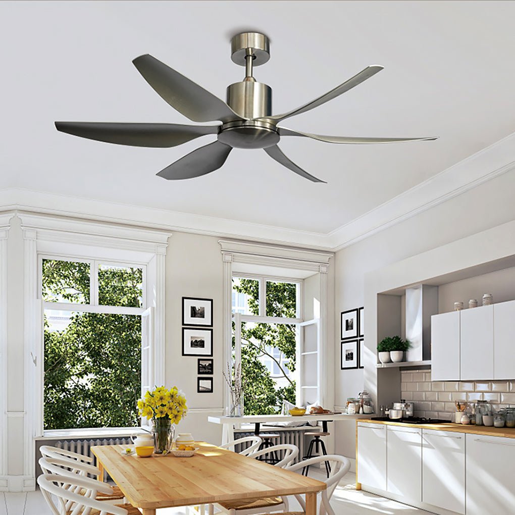 Modern 66-Inch Black Silent Ceiling Fan with Dimmable LED Light & Remote
