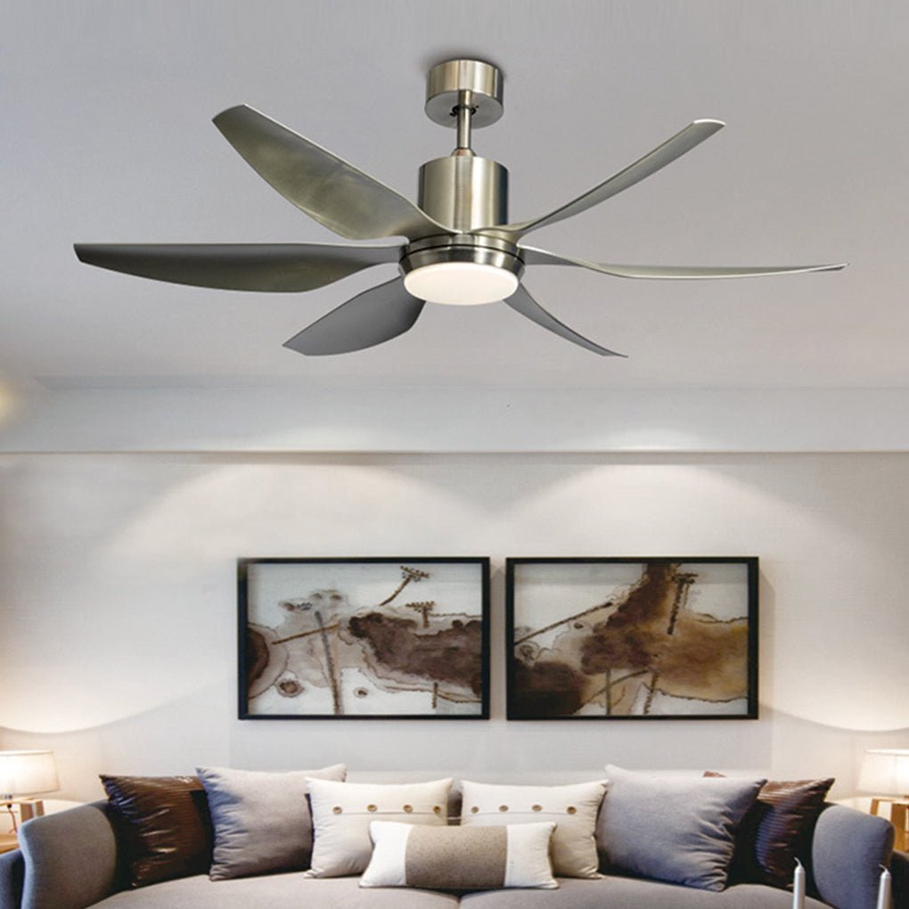 Modern 66-Inch Black Silent Ceiling Fan with Dimmable LED Light & Remote