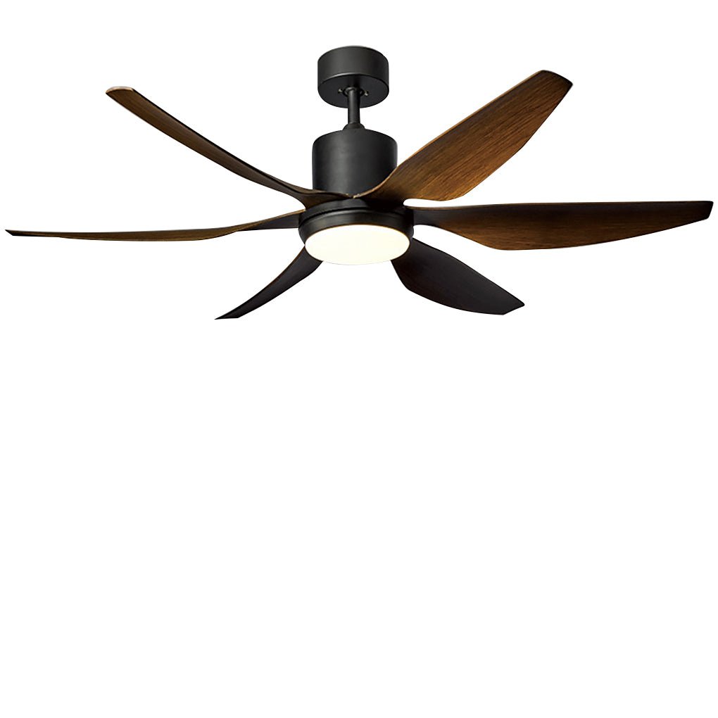 Modern 66-Inch Black Silent Ceiling Fan with Dimmable LED Light & Remote