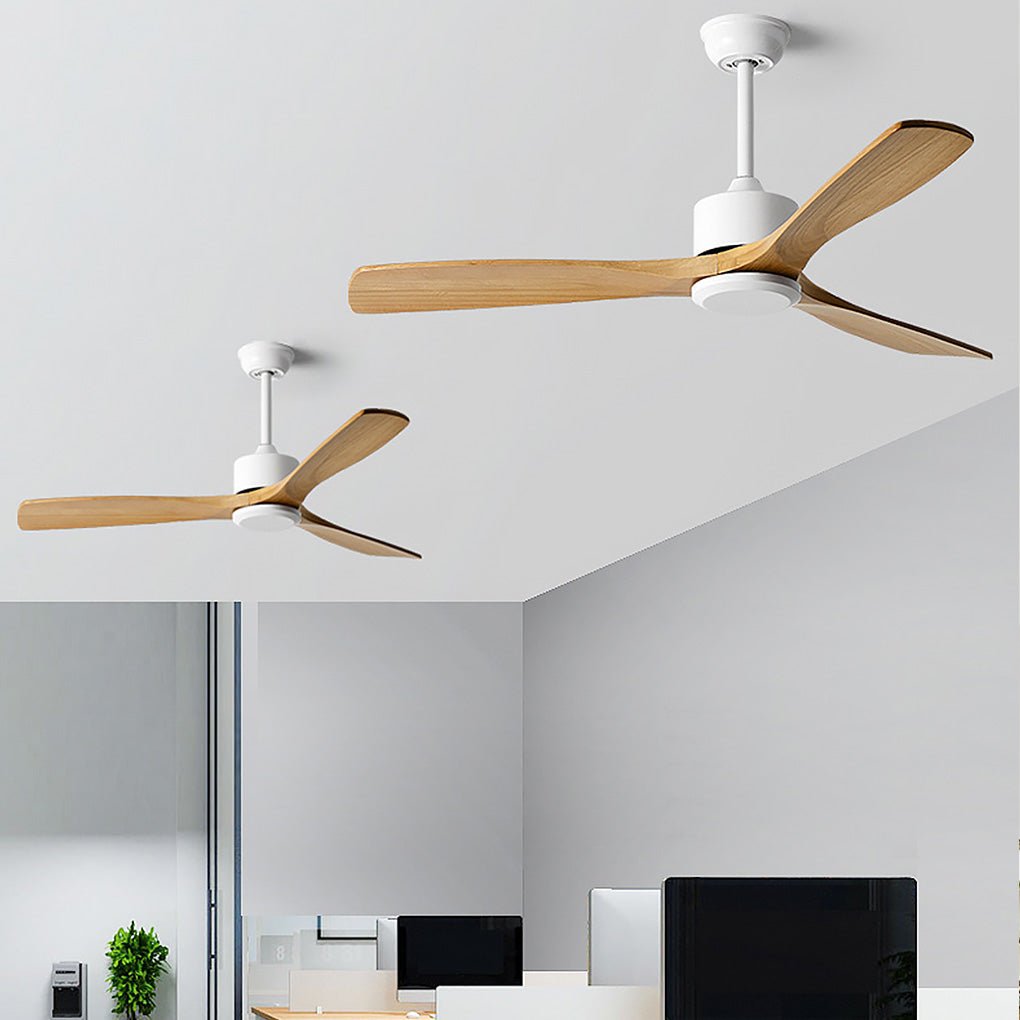 Modern White Remote Control Ceiling Fan with Adjustable Speed for Living Room