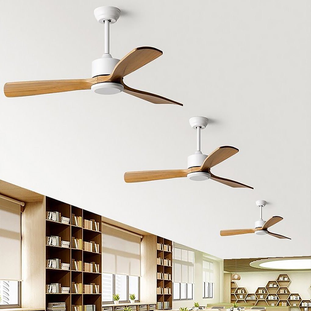Modern White Remote Control Ceiling Fan with Adjustable Speed for Living Room