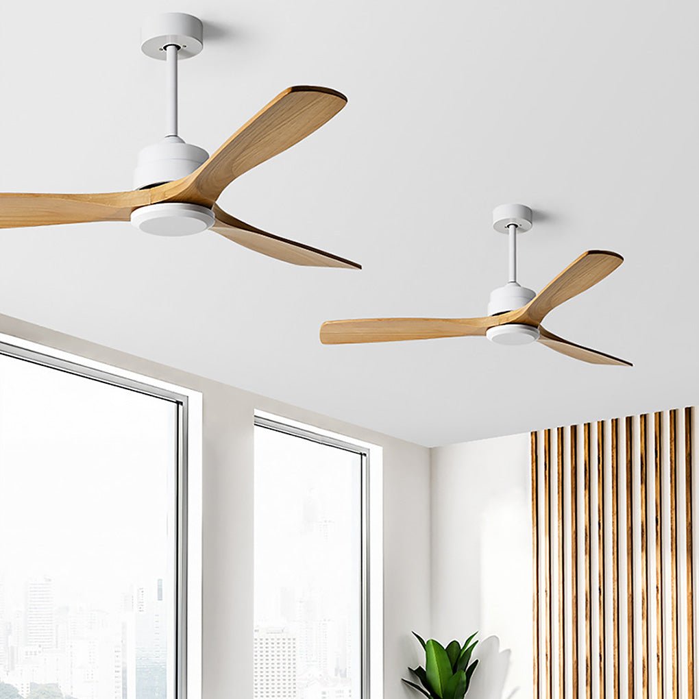 Modern White Remote Control Ceiling Fan with Adjustable Speed for Living Room
