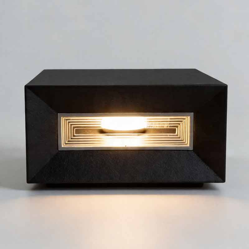 Modern White Square LED Solar Pillar Lights for Outdoor Fence Decor