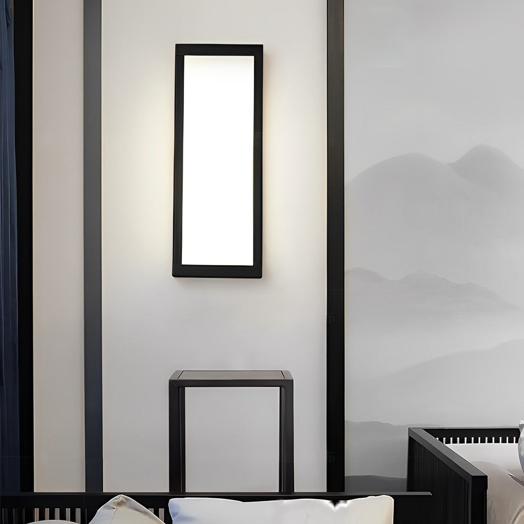 Sleek Black Modern LED Rectangle Outdoor Waterproof Wall Light Fixture
