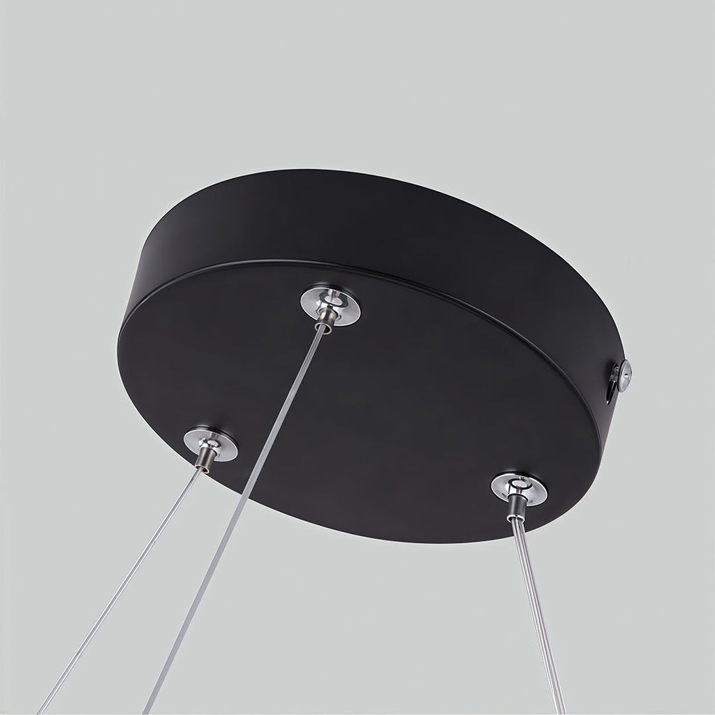 Sleek Black Hexagonal LED Chandelier Pendant Light for Modern Dining Room