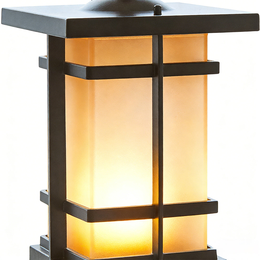 Vintage Black Pavilion-Style Garden Bollard Light for Outdoor Spaces