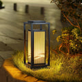 Modern Black Striped Garden Bollard Lights for Outdoor Pathway Lighting