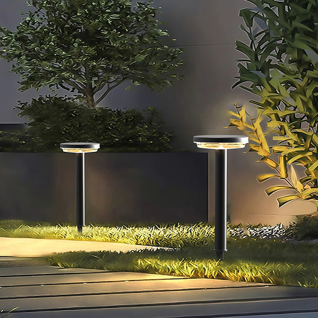 Elegant Black Solar-Powered Waterproof Pathway Light for Outdoor Gardens