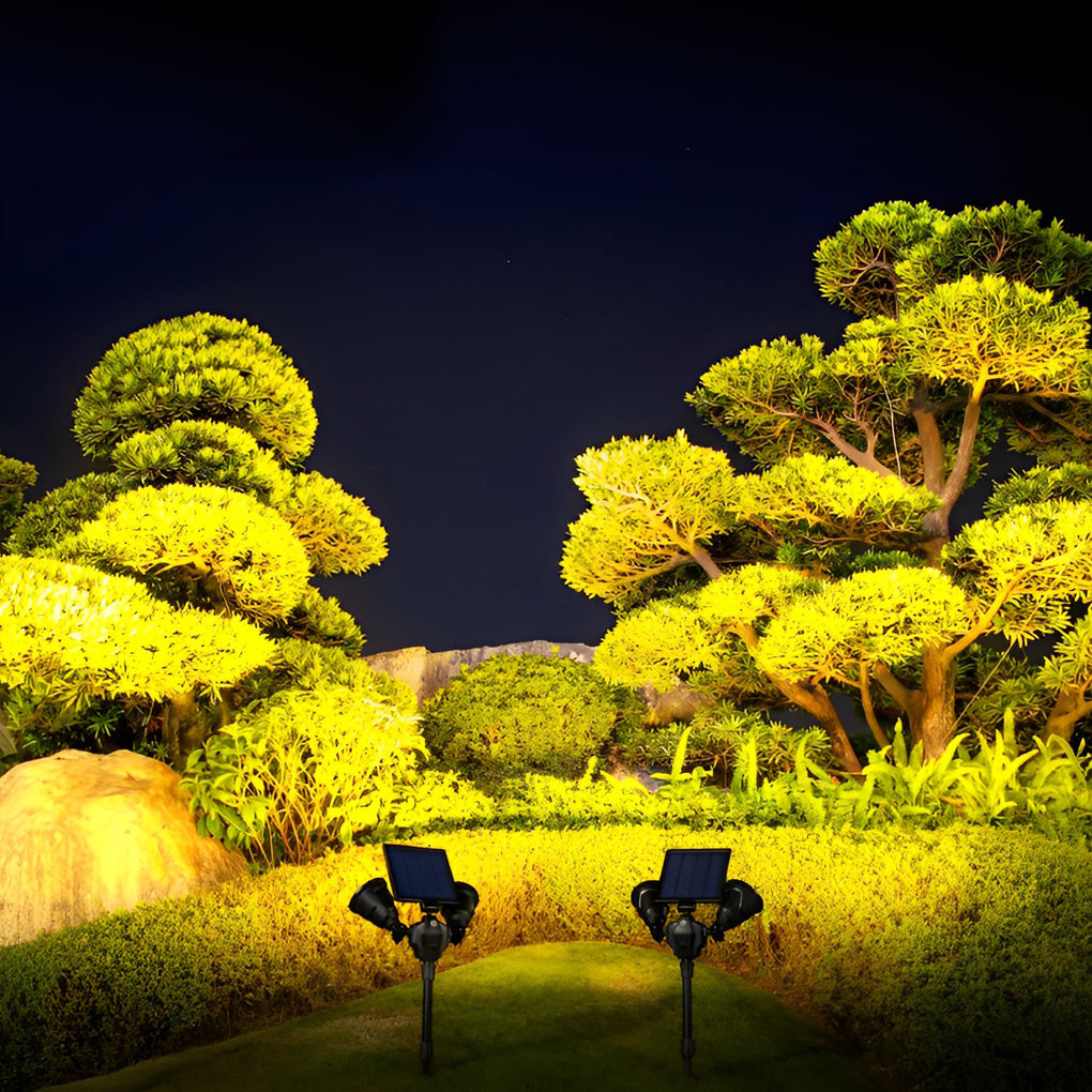 Solar-Powered Outdoor Motion Sensor LED Garden Spotlight Light Fixture