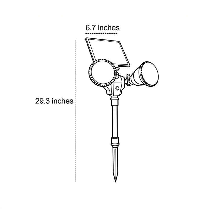Solar-Powered Outdoor Motion Sensor LED Garden Spotlight Light Fixture