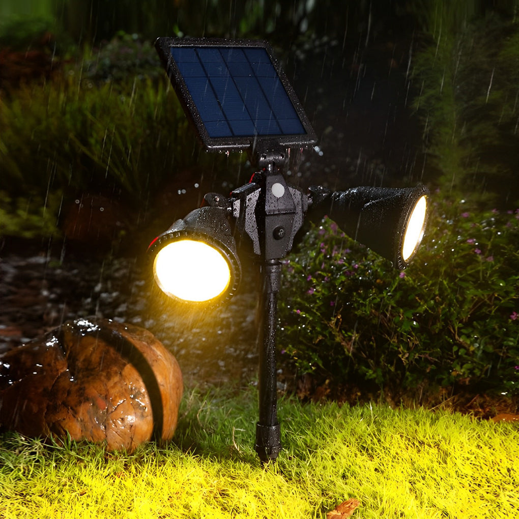 Solar-Powered Outdoor Motion Sensor LED Garden Spotlight Light Fixture