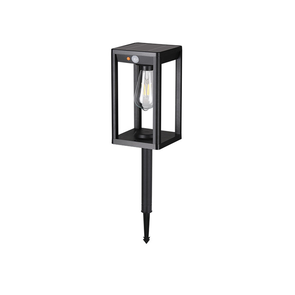 Sleek Black Minimalist LED Solar Garden Lights for Outdoor Lawn Decor