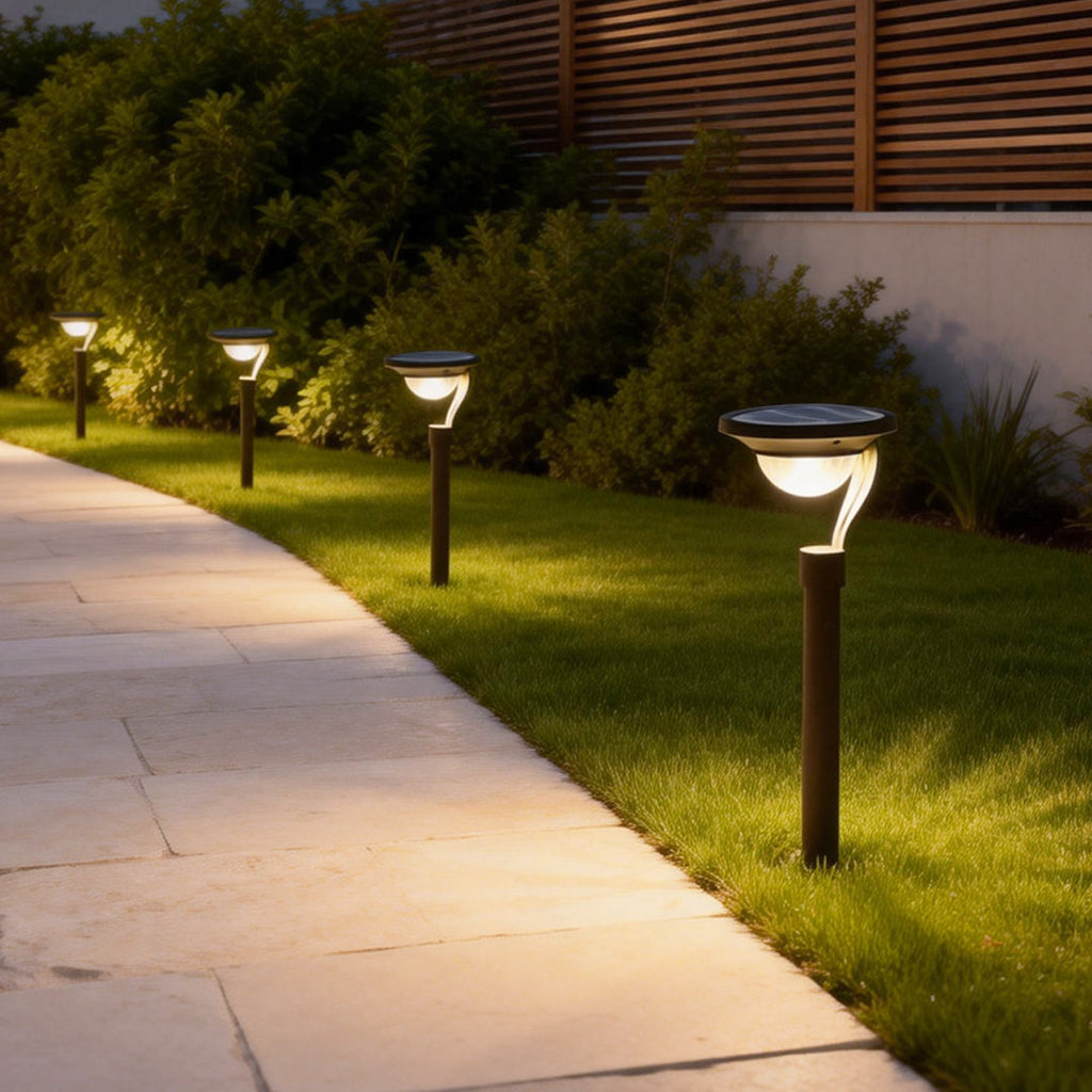 Modern Solar-Powered Garden Stake Lights - Floating Aura Outdoor Illumination