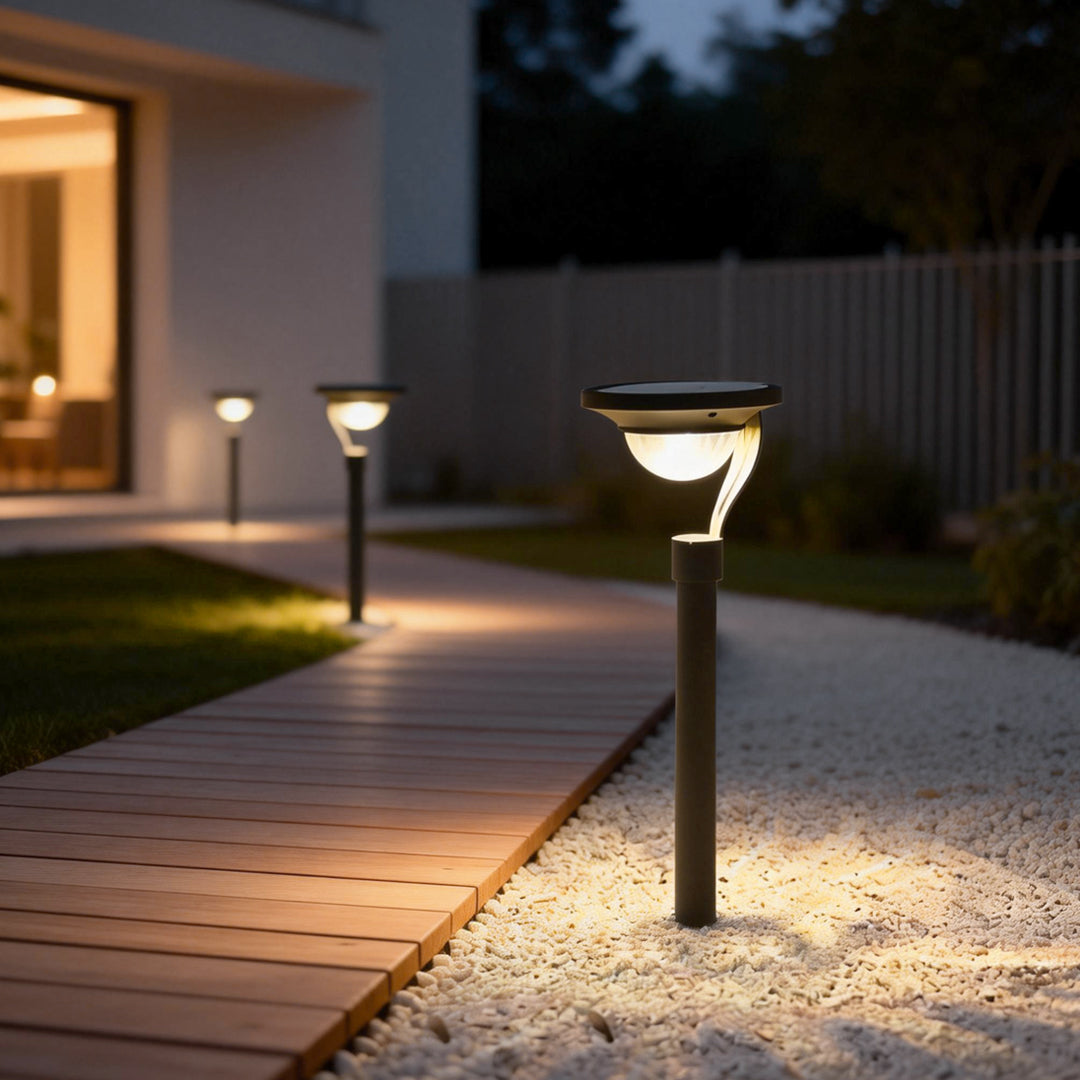 Modern Solar-Powered Garden Stake Lights - Floating Aura Outdoor Illumination