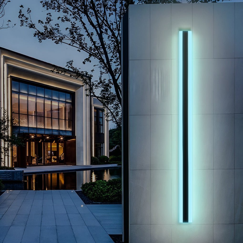 Sleek Black Waterproof LED Wall Light Fixture for Outdoor Patios & Gardens
