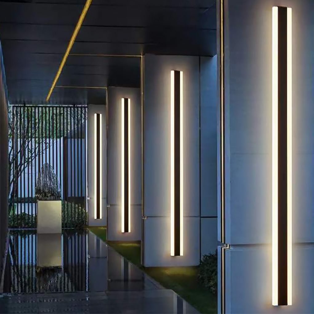 Sleek Black Waterproof LED Wall Light Fixture for Outdoor Patios & Gardens