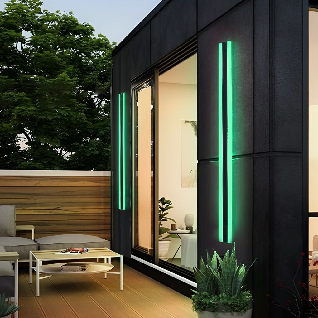 Sleek Black Waterproof LED Wall Light Fixture for Outdoor Patios & Gardens