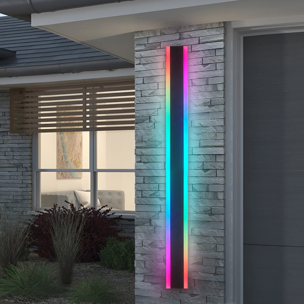 Sleek Black Waterproof LED Wall Light Fixture for Outdoor Patios & Gardens