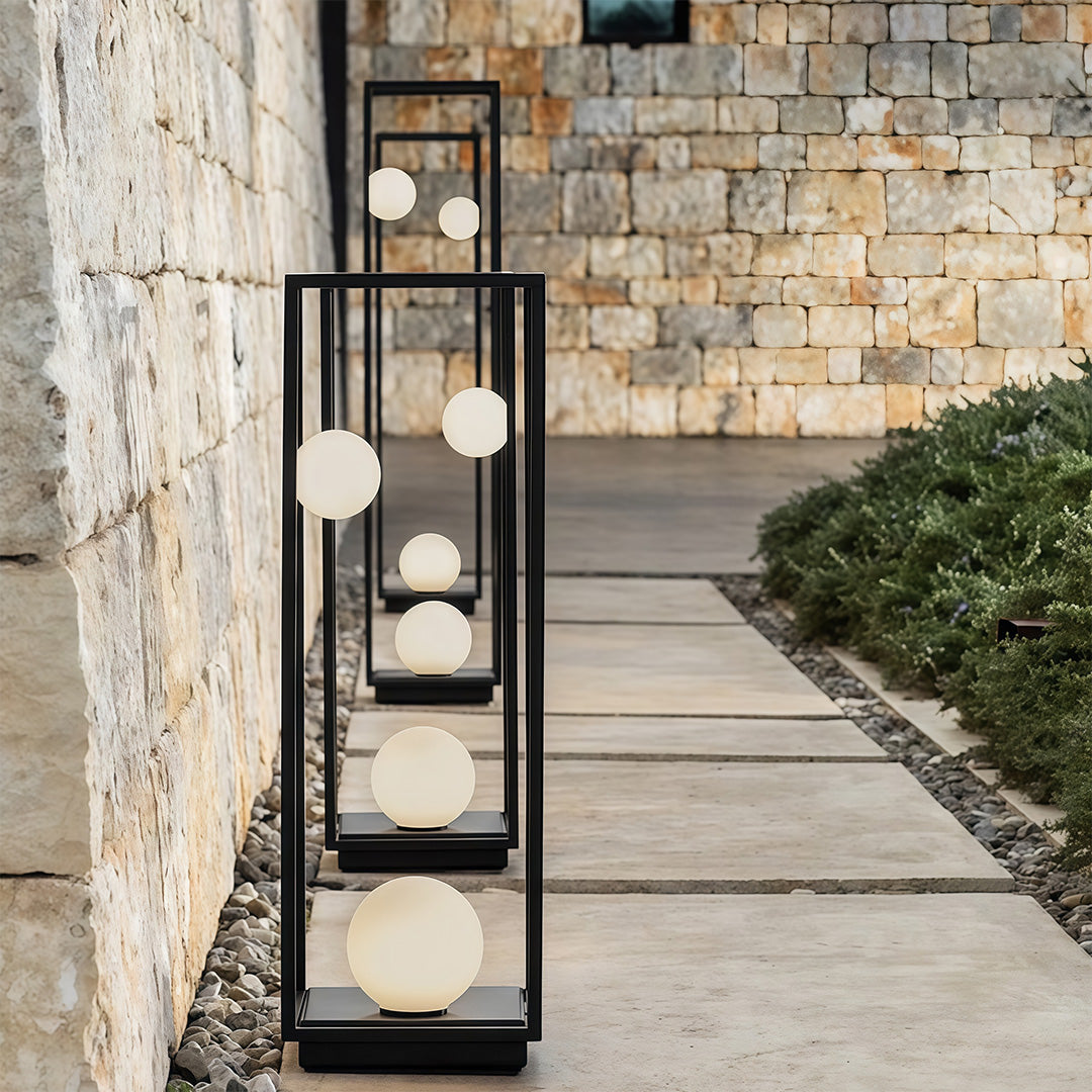 Modern Black Metal LED Courtyard Bollard Light for Outdoor Spaces