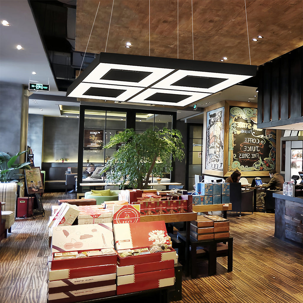 Contemporary Black Multi-Diamond LED Chandelier for Stylish Living Spaces